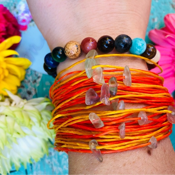 NEW Ethnic Colorful Bracelet with Natural Stones - Picture 3 of 5